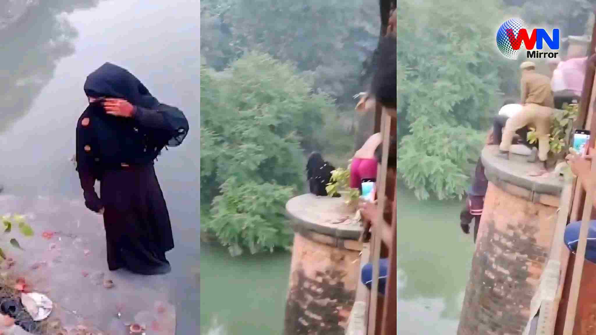 Deoria Viral Video: जैसे ही रोते हुए एक युवती ने ऊँचे पुल से लगाई छलाँग, तो एक युवक ने हवा में ही पकड़कर बचा ली जान, देखें video